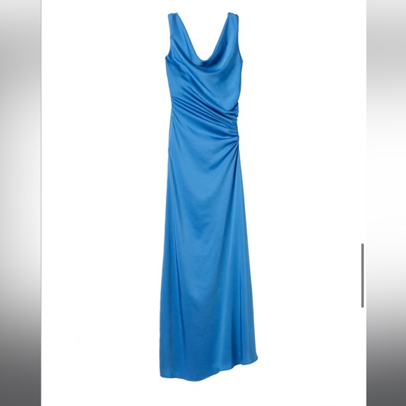 A.L.C. Satin Maxi Gown Blue NWT Sz 4 - Picture 3 of 10